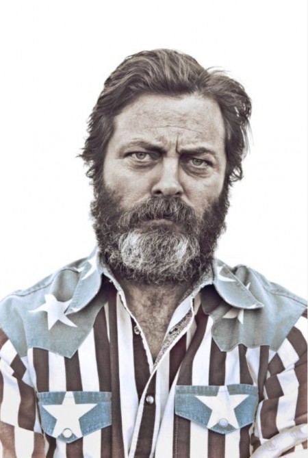 grizzly bearded Nick Offerman
