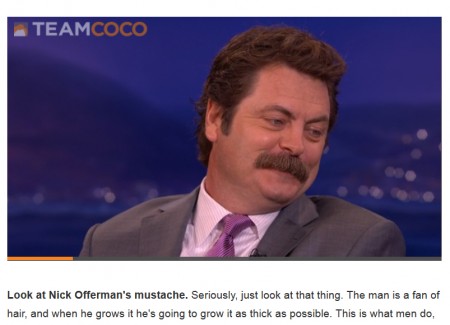Nick Offerman on Full Bush on Conan